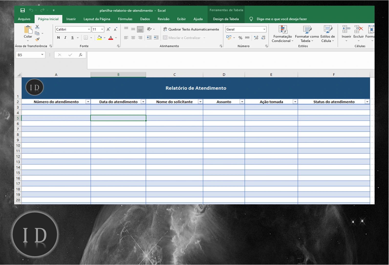 Planilha Relatório de Atendimento e SAC  Clientes
