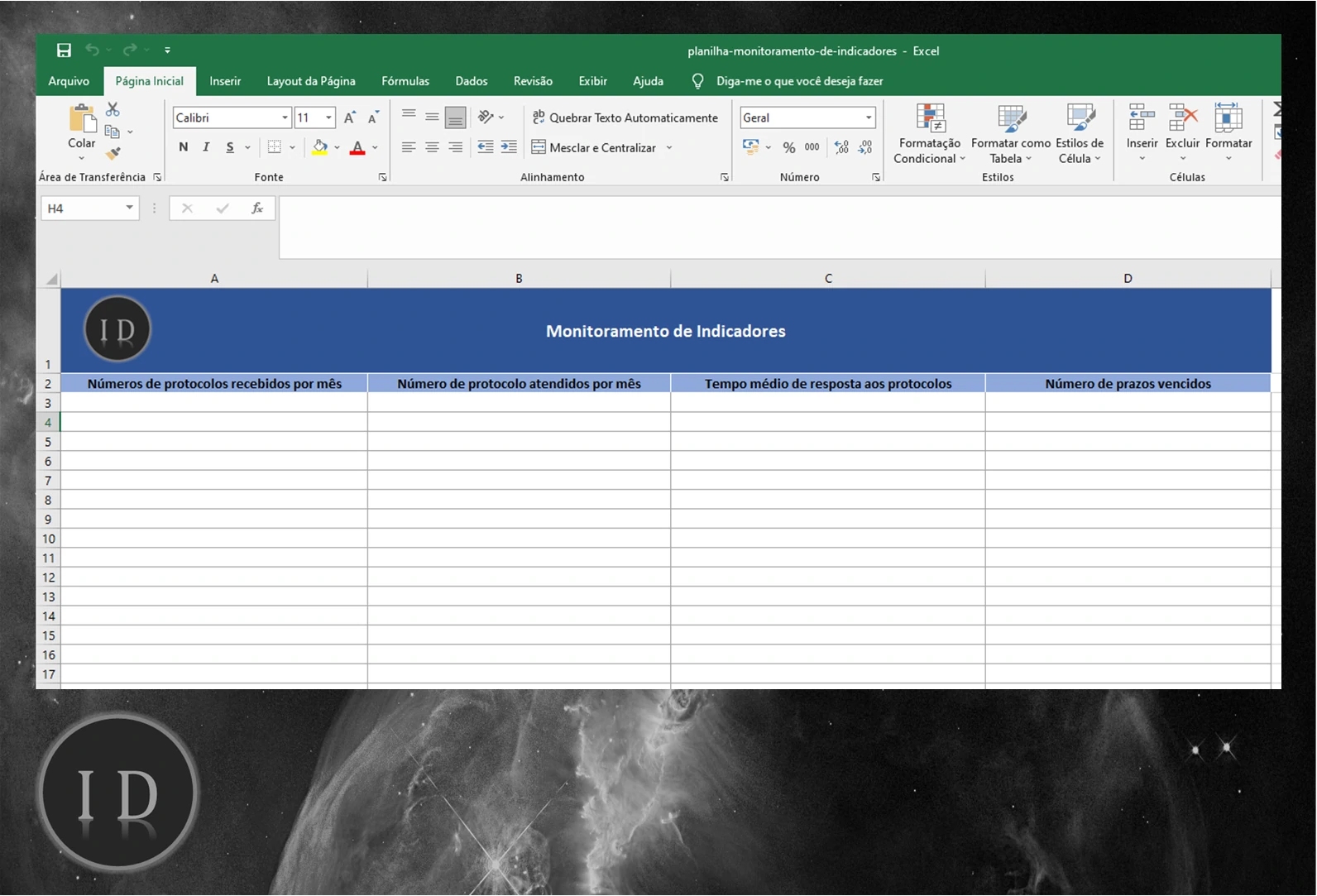 Planilha Monitoramento de Indicadores (KPIs)  Metas