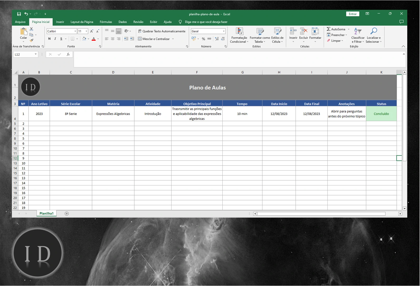Planilha Plano de Aula Completo para Educadores  Excel